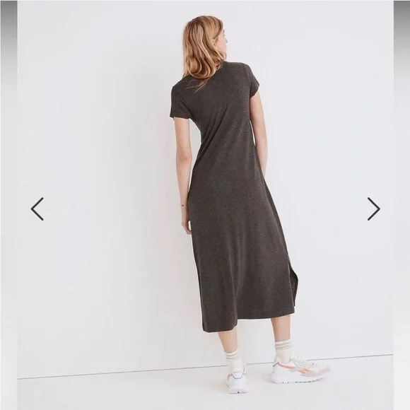 Madewell Relaxed Midi Tee Dress in Grey Size M - Picture 2 of 5